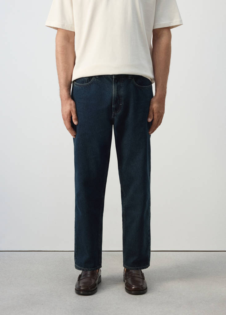 Sammy cropped carrot fit jeans — Deep Dark Blue