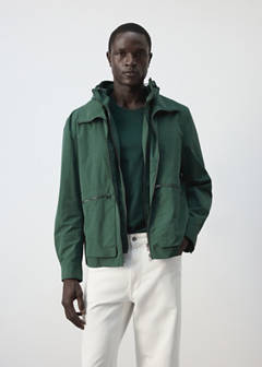 Water-repellent jacket with pockets — Billiard Green 1