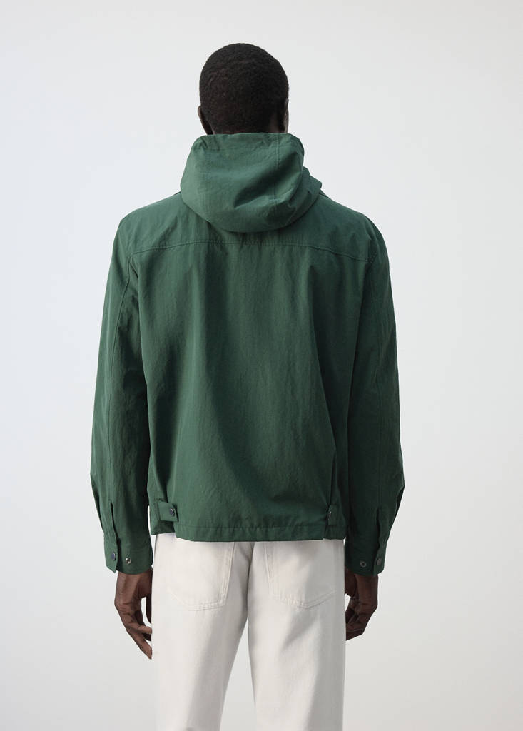 Water-repellent jacket with pockets — Billiard Green