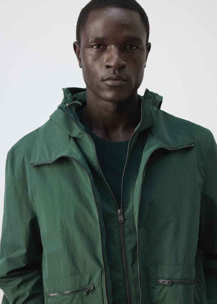 Water-repellent jacket with pockets — Billiard Green