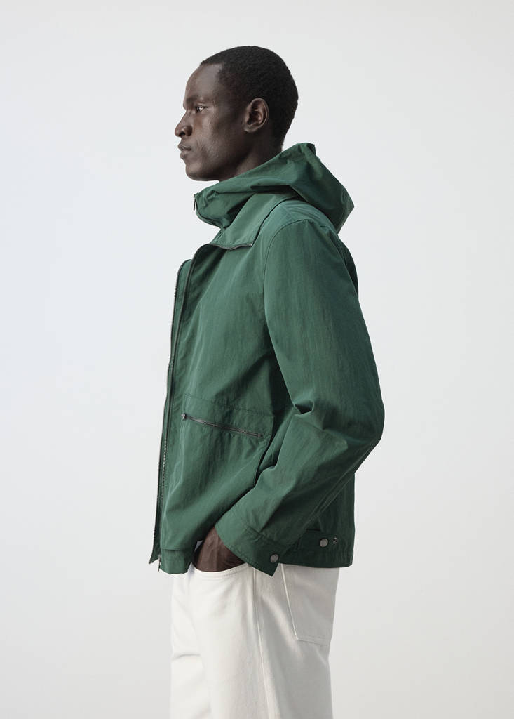 Water-repellent jacket with pockets — Billiard Green