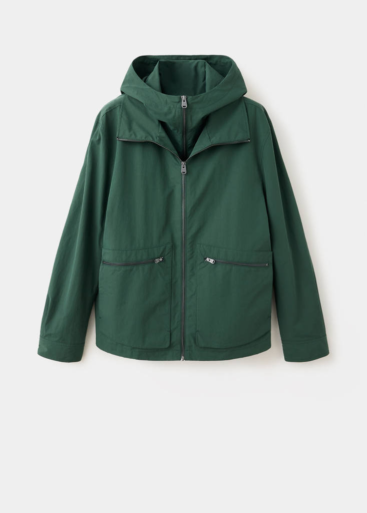 Water-repellent jacket with pockets — Billiard Green