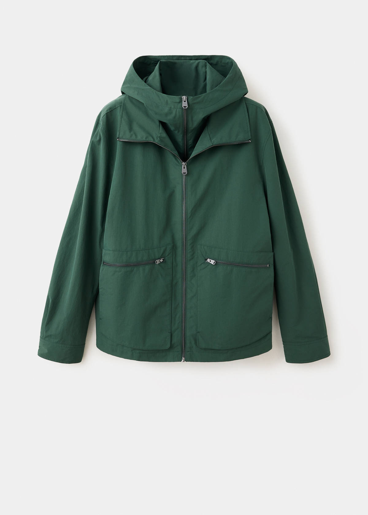 Water-repellent jacket with pockets — Billiard Green