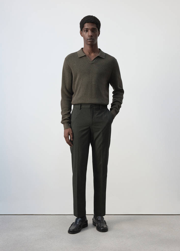 Spodnie Bologna cropped slim fit khaki - Mężczyzna - 46 - MANGO MAN