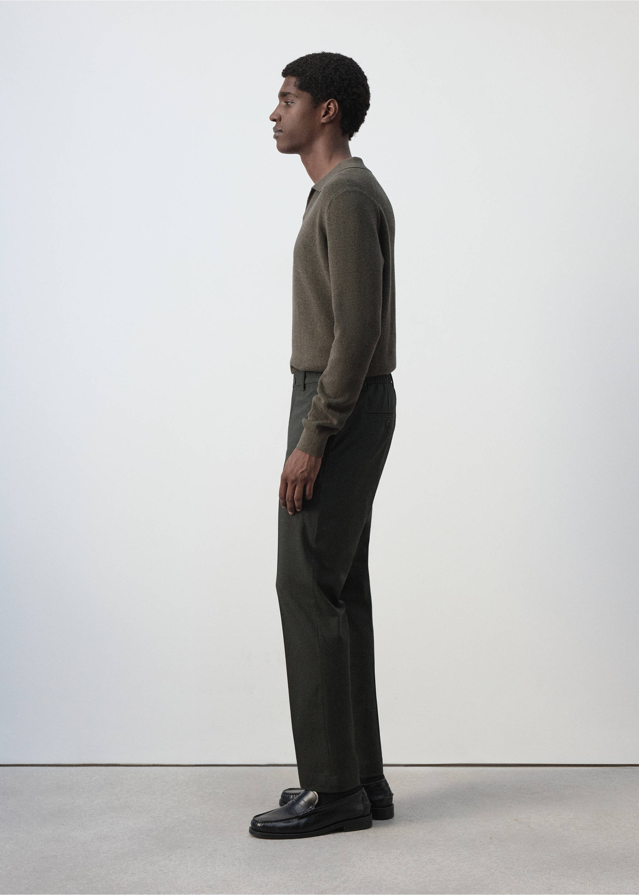 Bologna cropped slim-fit trousers - Details of the article 2, Khaki. Ref: 37024408-00.