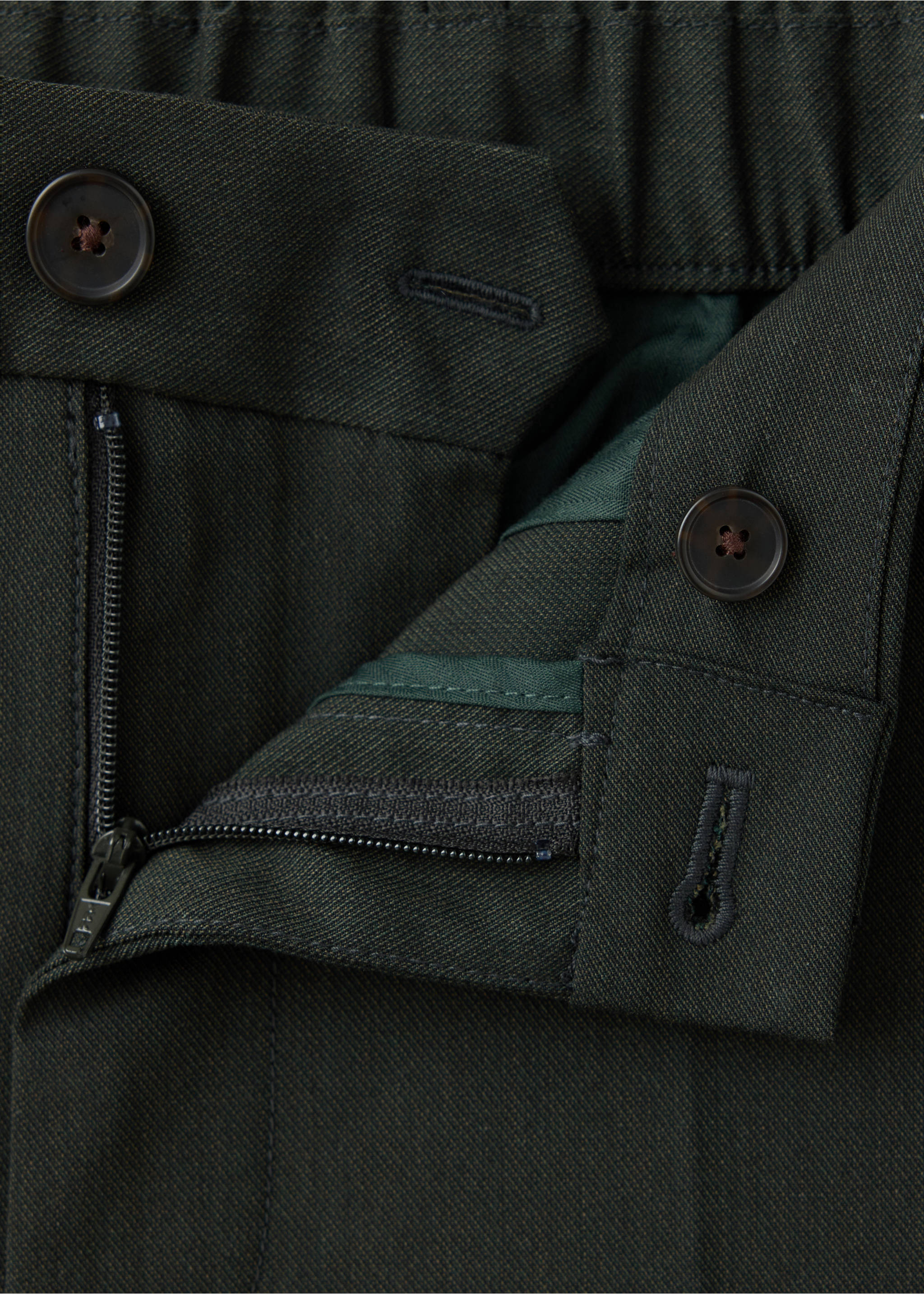 Bologna cropped slim-fit trousers - Details of the article 8, Khaki. Ref: 37024408-00.