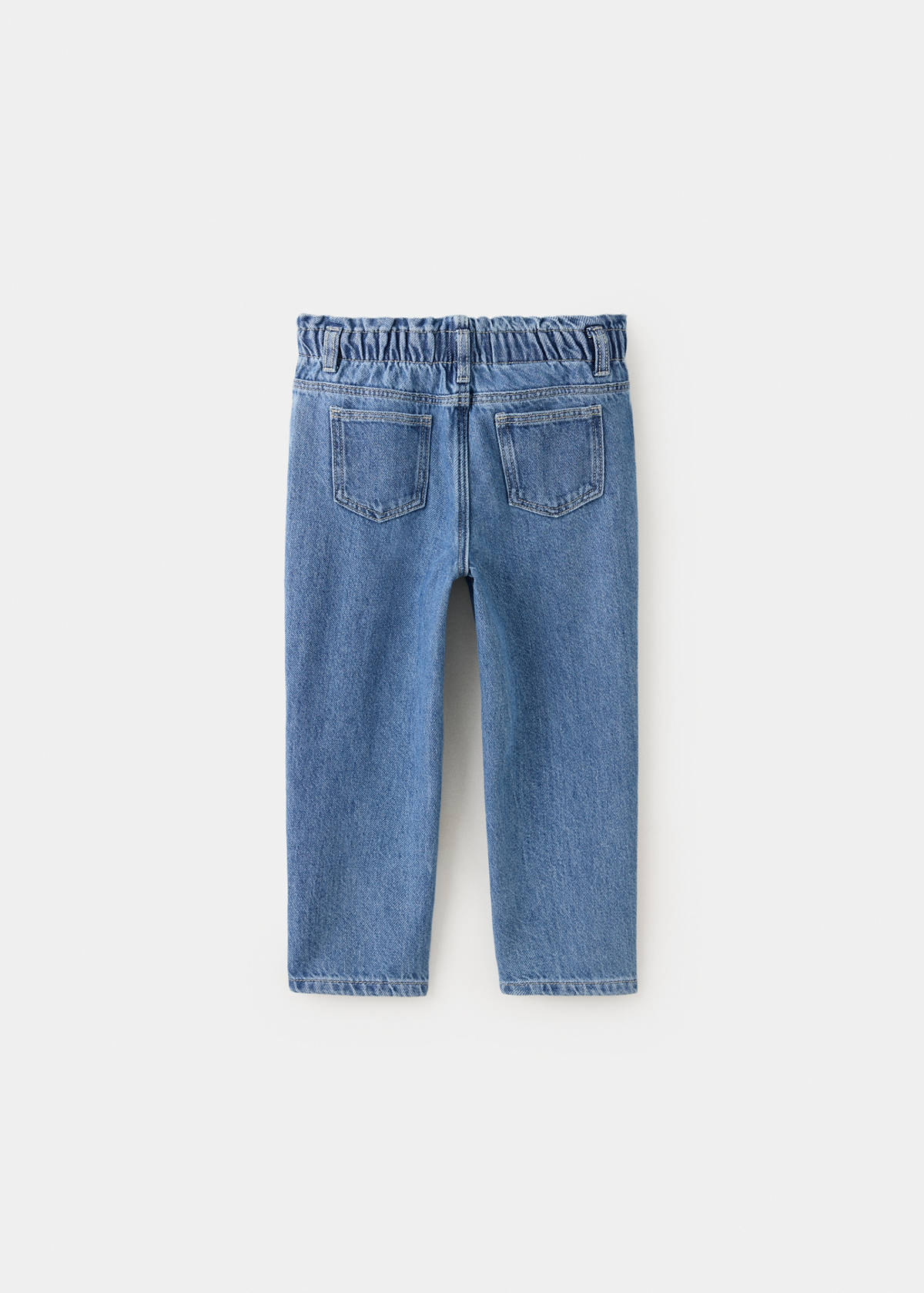 Paperbag waist jeans — Medium Blue