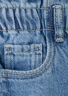 Paperbag waist jeans — Medium Blue 4