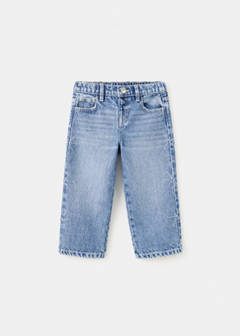Culotte jeans with rhinestone detail — Medium Blue 1