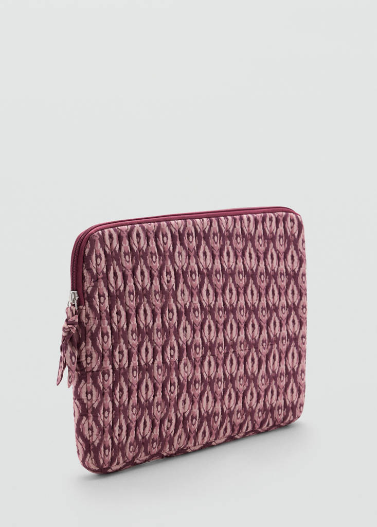 Padded printed laptop case — Pink
