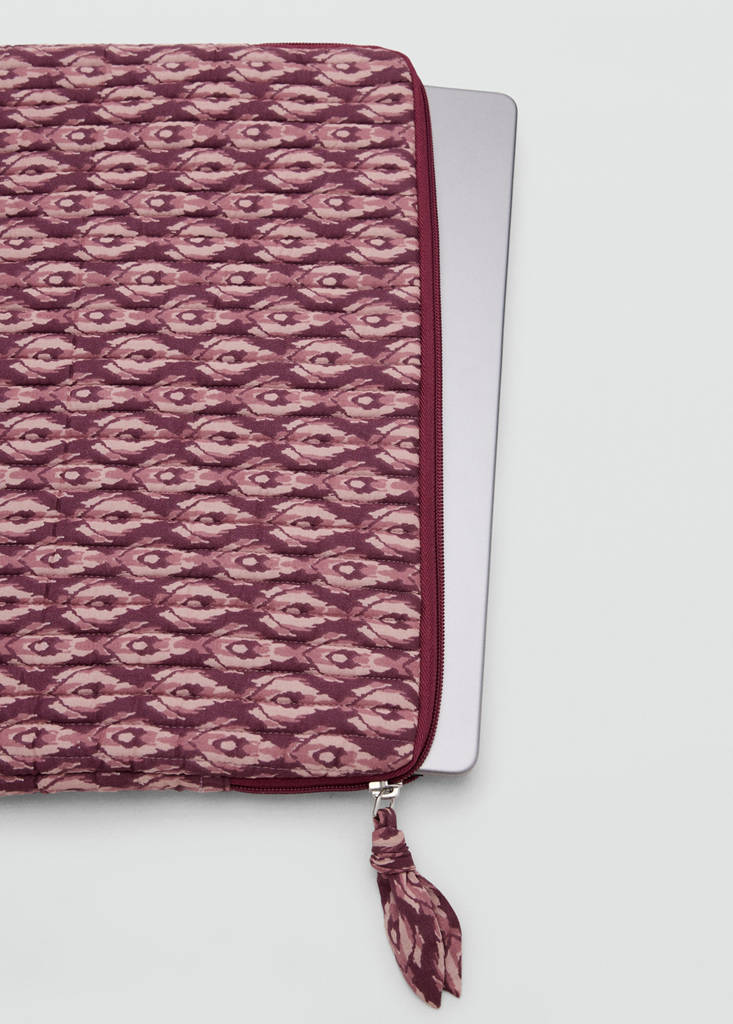 Padded printed laptop case — Pink