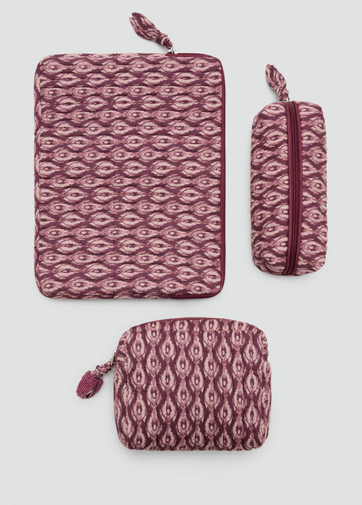 Padded printed laptop case — Pink