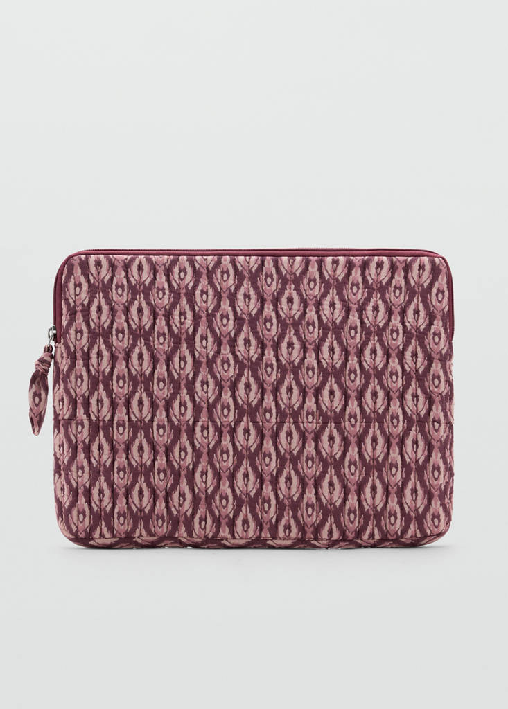 Padded printed laptop case — Pink