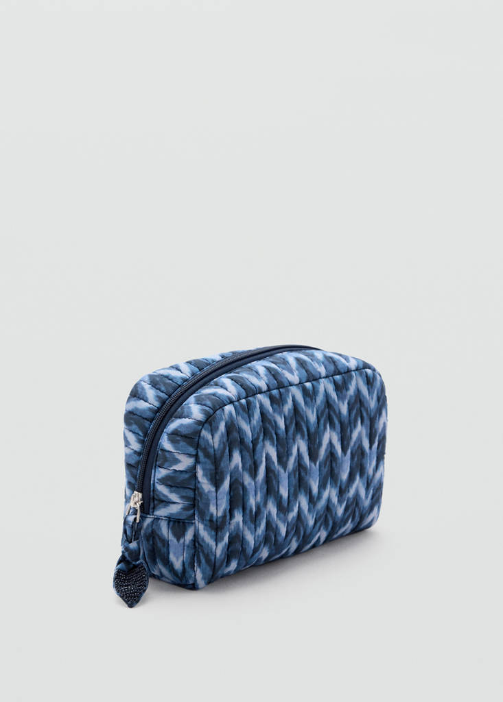 Quilted tie-dye toiletry bag — Blue