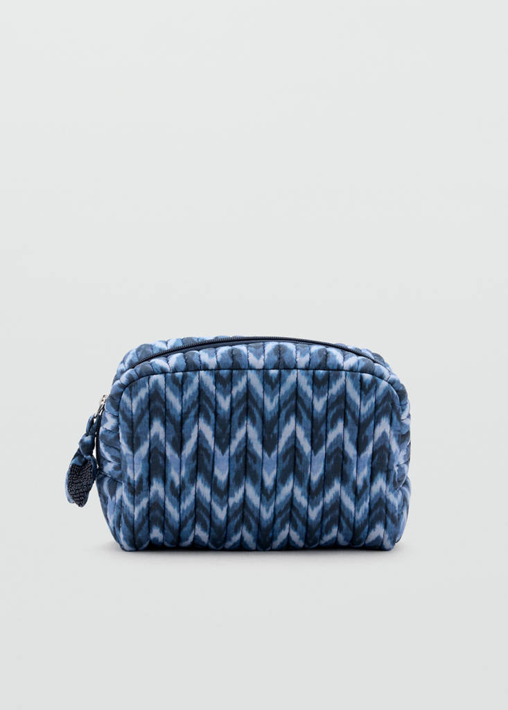 Quilted tie-dye toiletry bag — Blue
