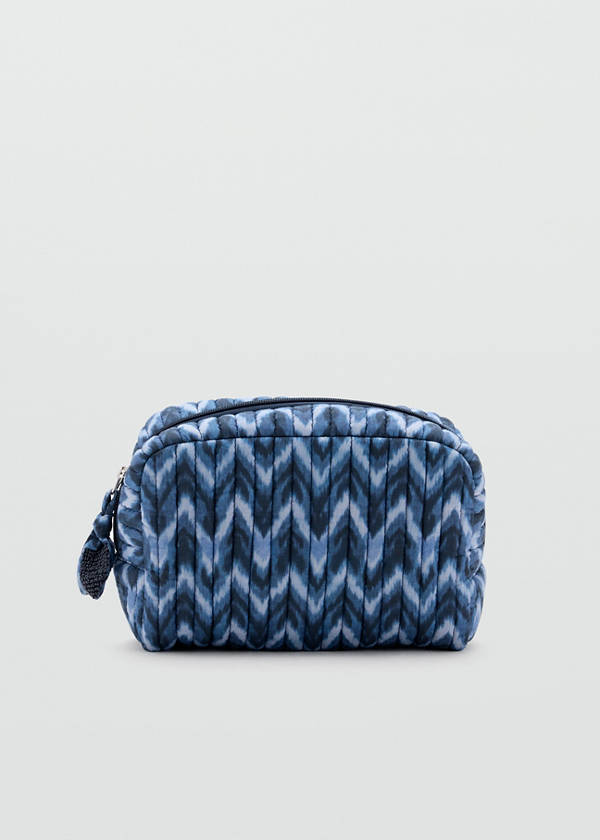 Quilted tie-dye toiletry bag — Blue