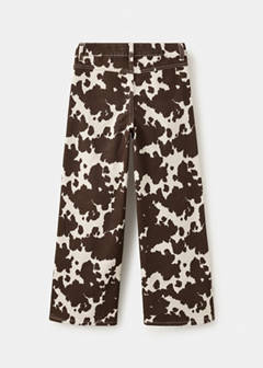 Wide-leg cow-print jeans — Brown 6