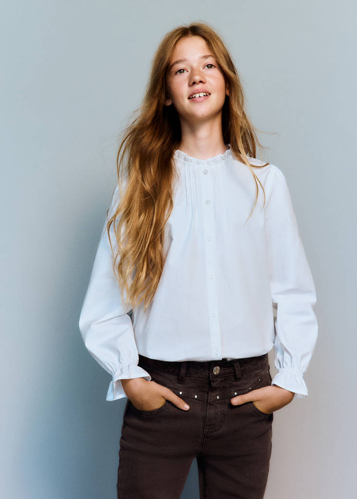 Straight-fit jeans with studs — Chocolate
