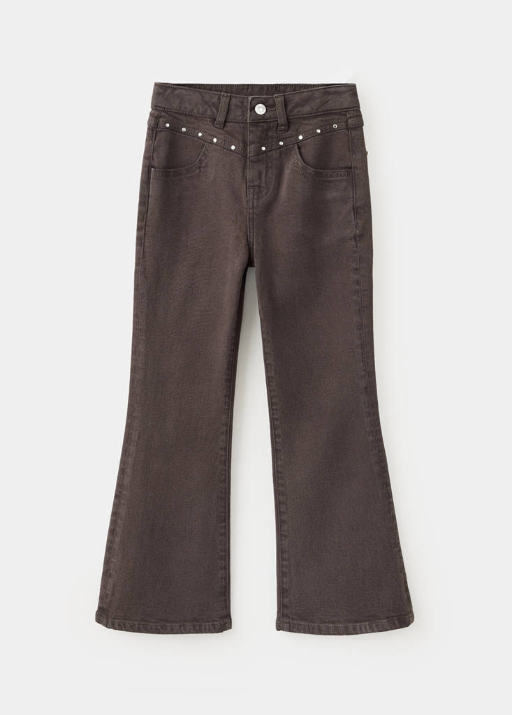 Straight-fit jeans with studs — Chocolate