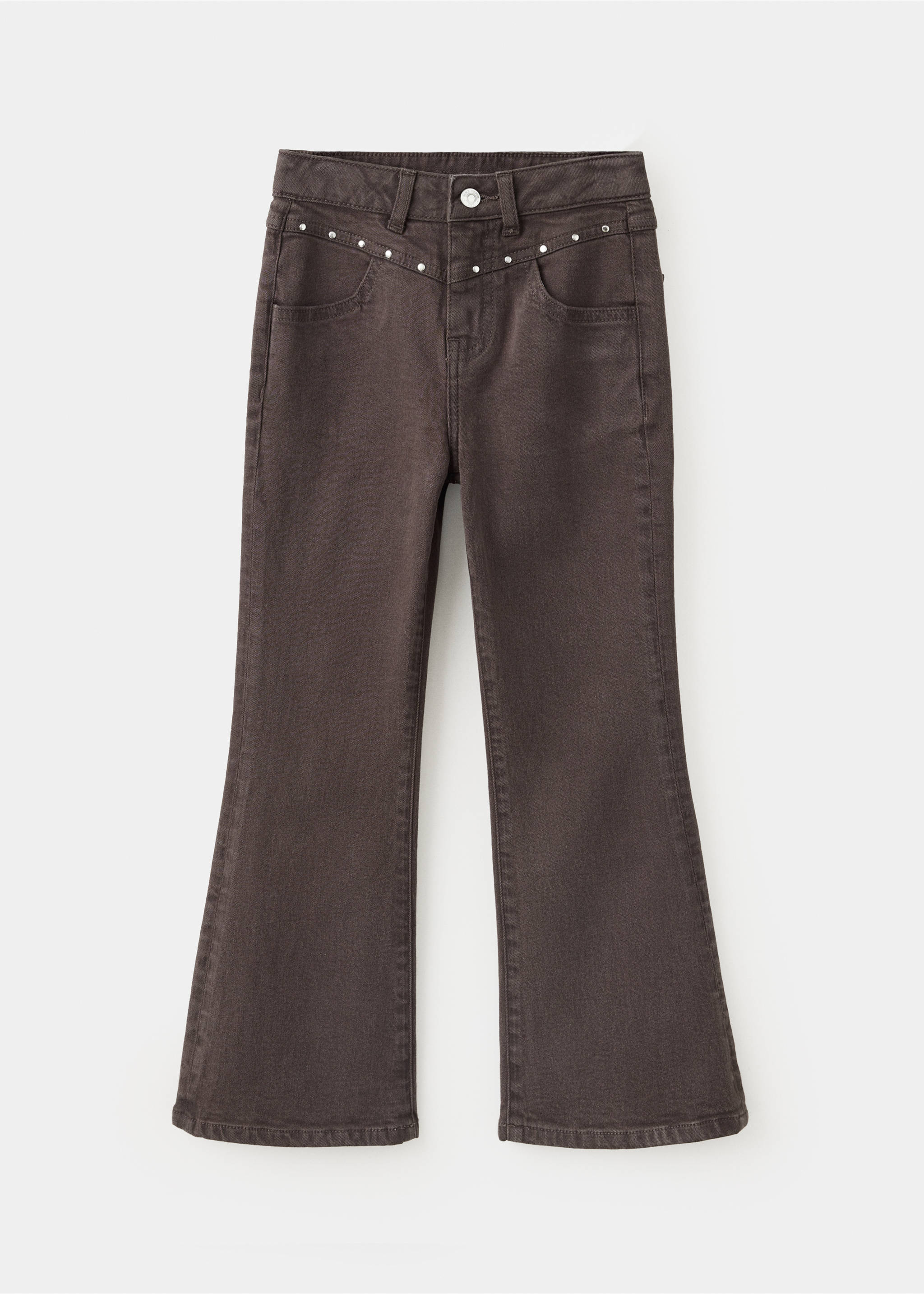 Straight-fit jeans with studs - Article without model, Chocolate. Ref: 37024415-00.