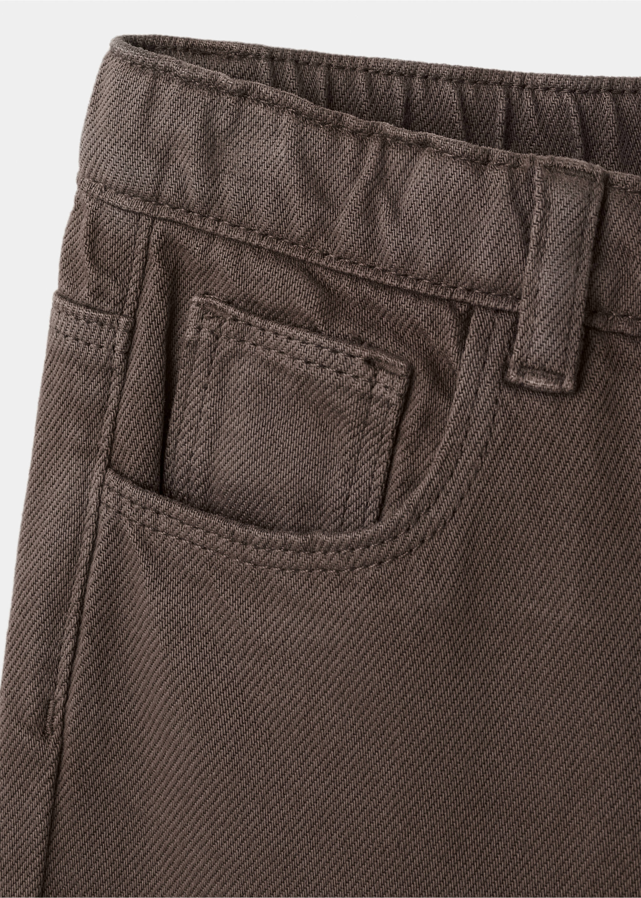 Jean wide leg avec écussons étoiles - Détail de l'article 8, Marron. Ref: 37024416-00.
