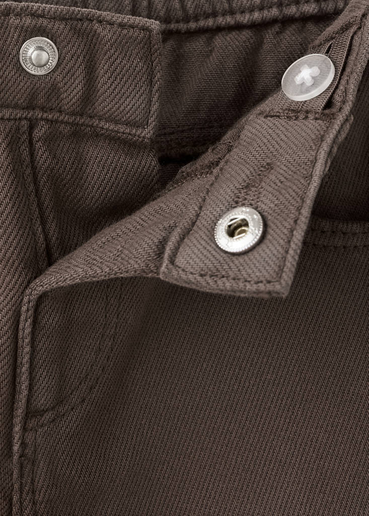 Wide leg jeans with star patches — Brown