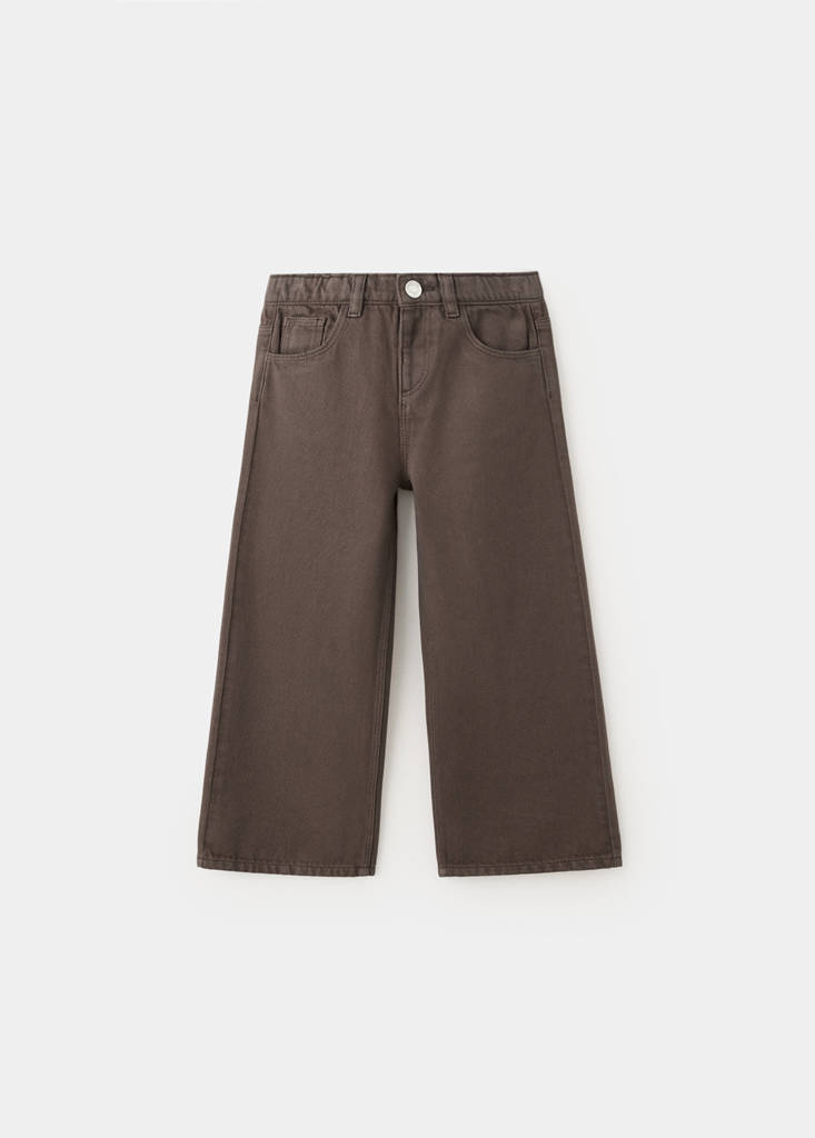 Wide leg jeans with star patches — Brown