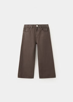 Wide leg jeans with star patches — Brown 2