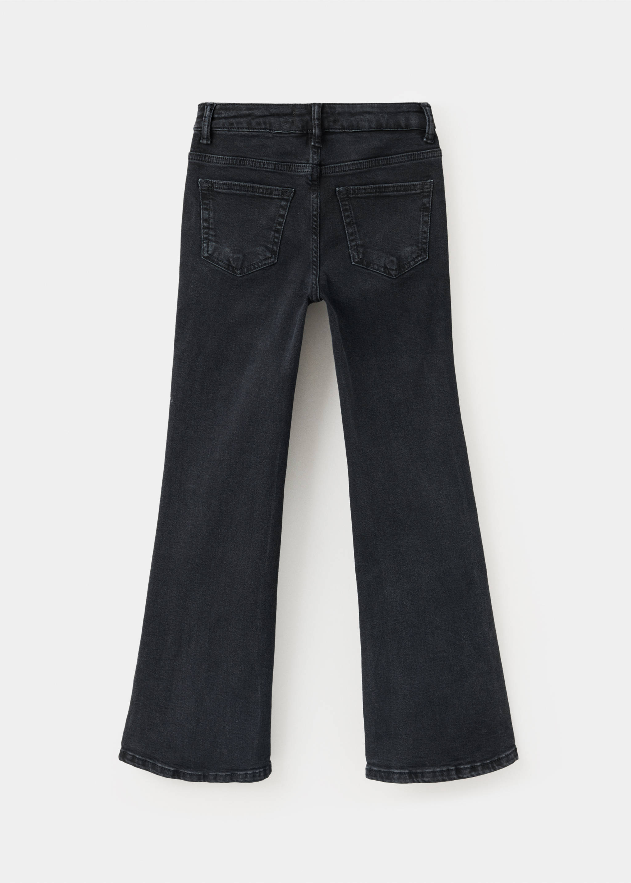 Calças de ganga flare com tachas - Verso do artigo, Black denim. Ref: 37024417-00.