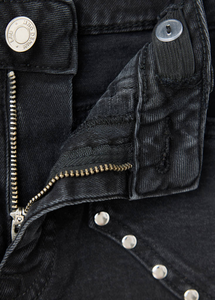 Flared jeans with studs — Black denim