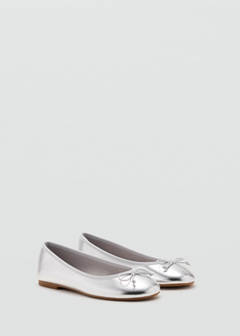 Metallic ballet flats with bow — Silver 3