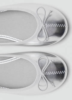 Metallic ballet flats with bow — Silver 6
