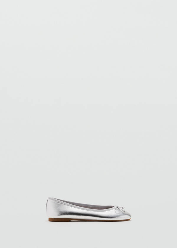 Metallic ballet flats with bow — Silver