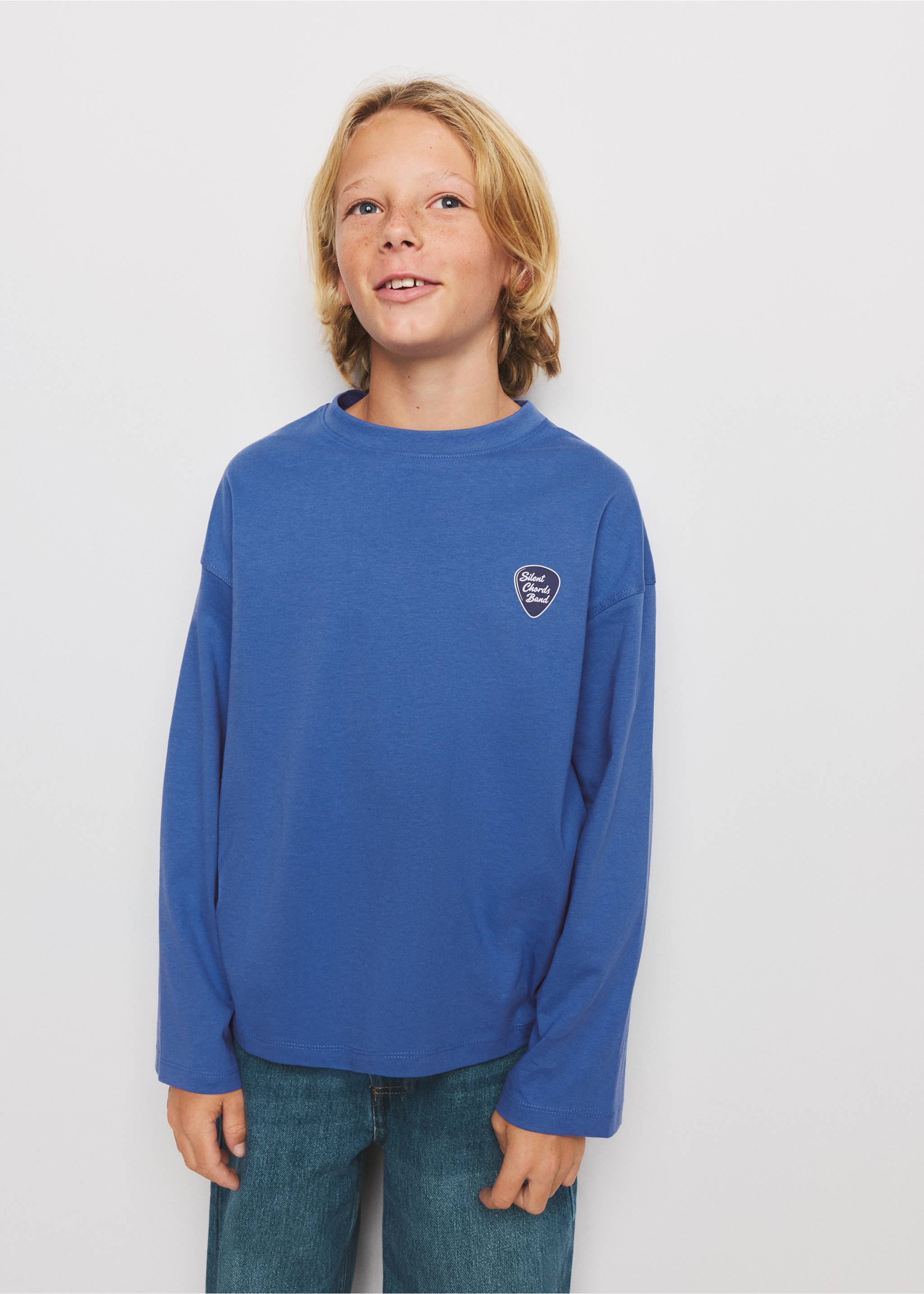 Printed cotton-blend t-shirt - General plane, Indigo Blue. Ref: 37024421-00.