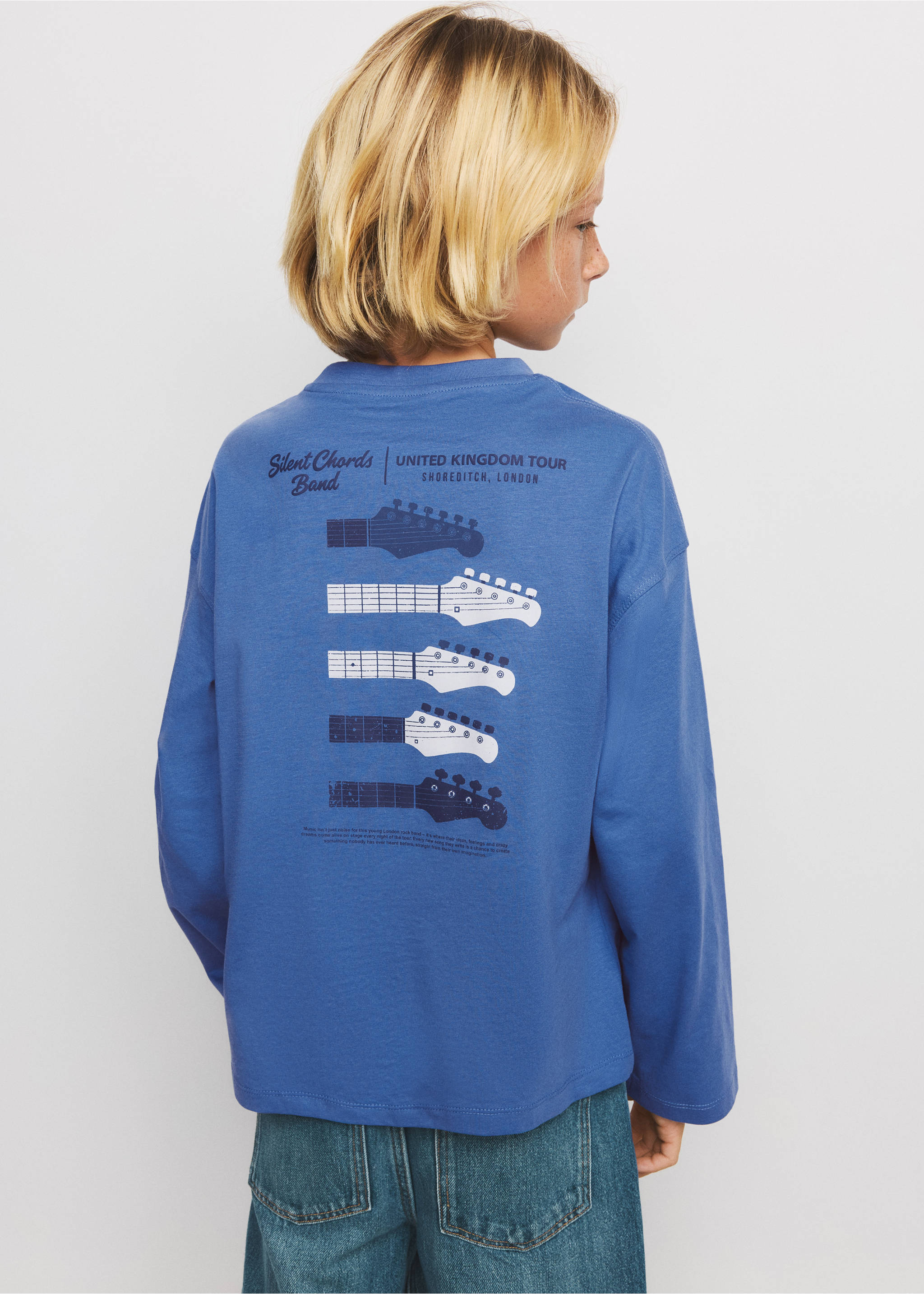 Printed cotton-blend t-shirt - Medium plane, Indigo Blue. Ref: 37024421-00.