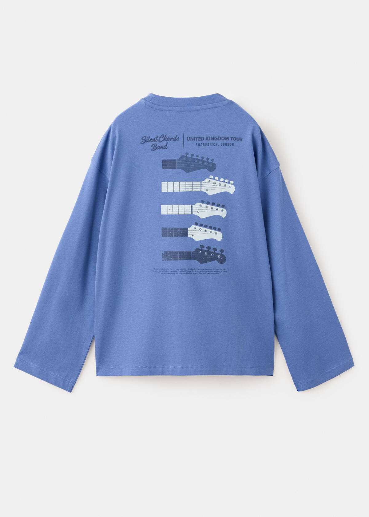 Printed cotton-blend t-shirt — Indigo Blue