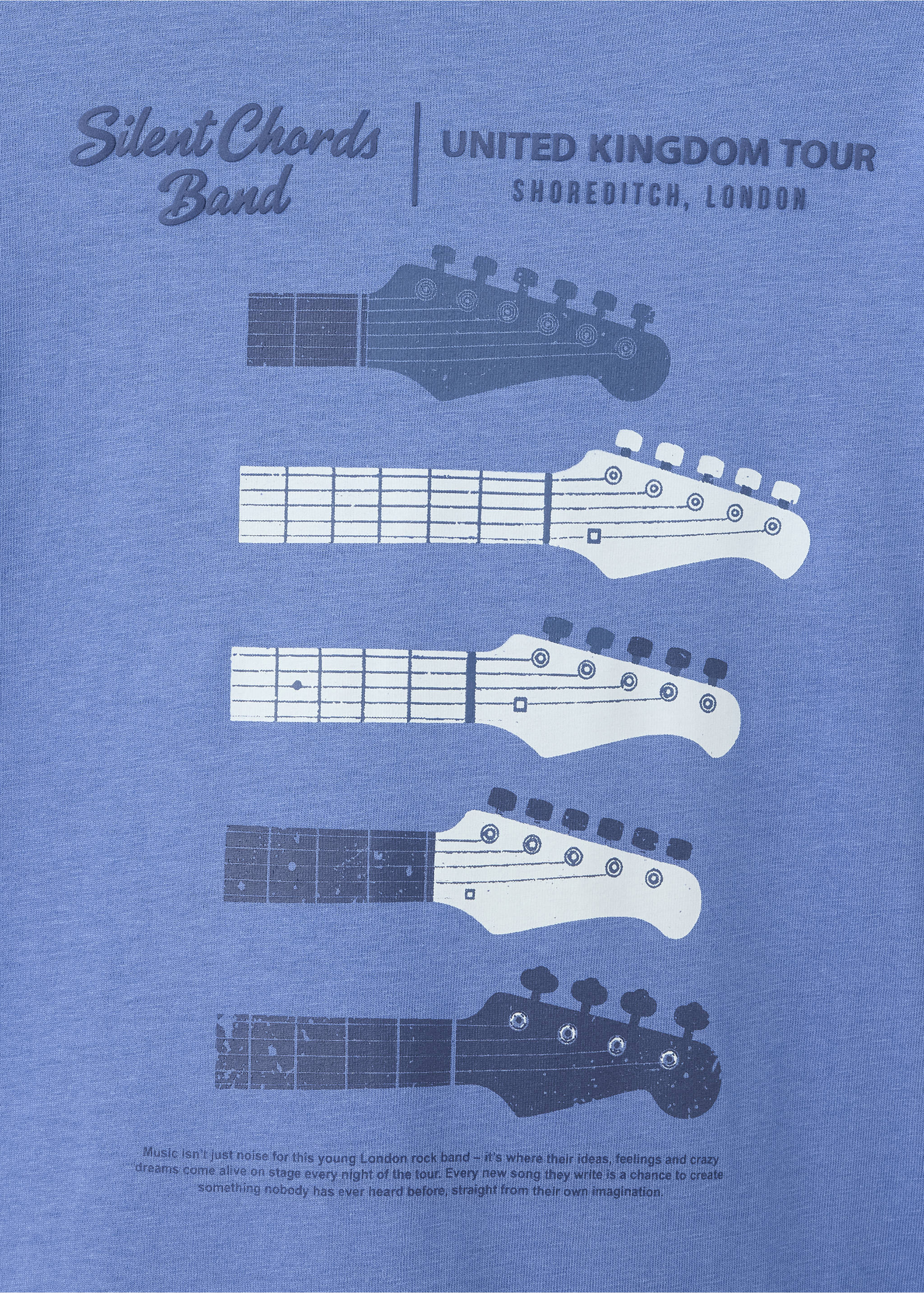 Printed cotton-blend t-shirt - Details of the article 0, Indigo Blue. Ref: 37024421-00.