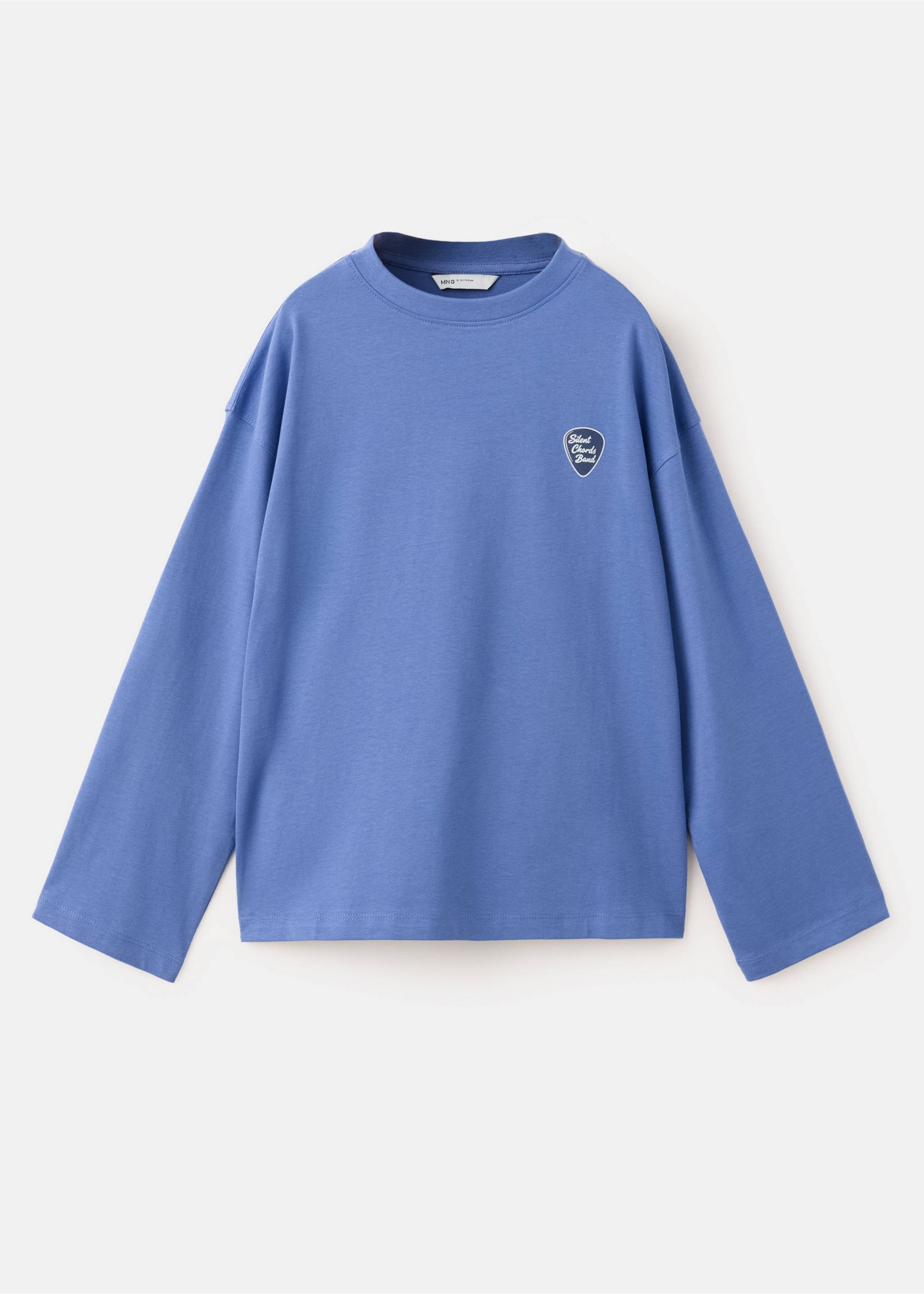 Printed cotton-blend t-shirt - Article without model, Indigo Blue. Ref: 37024421-00.