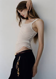 Thin belt with metal detail — Burgundy 1