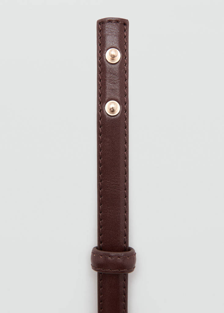 Thin belt with metal detail — Burgundy