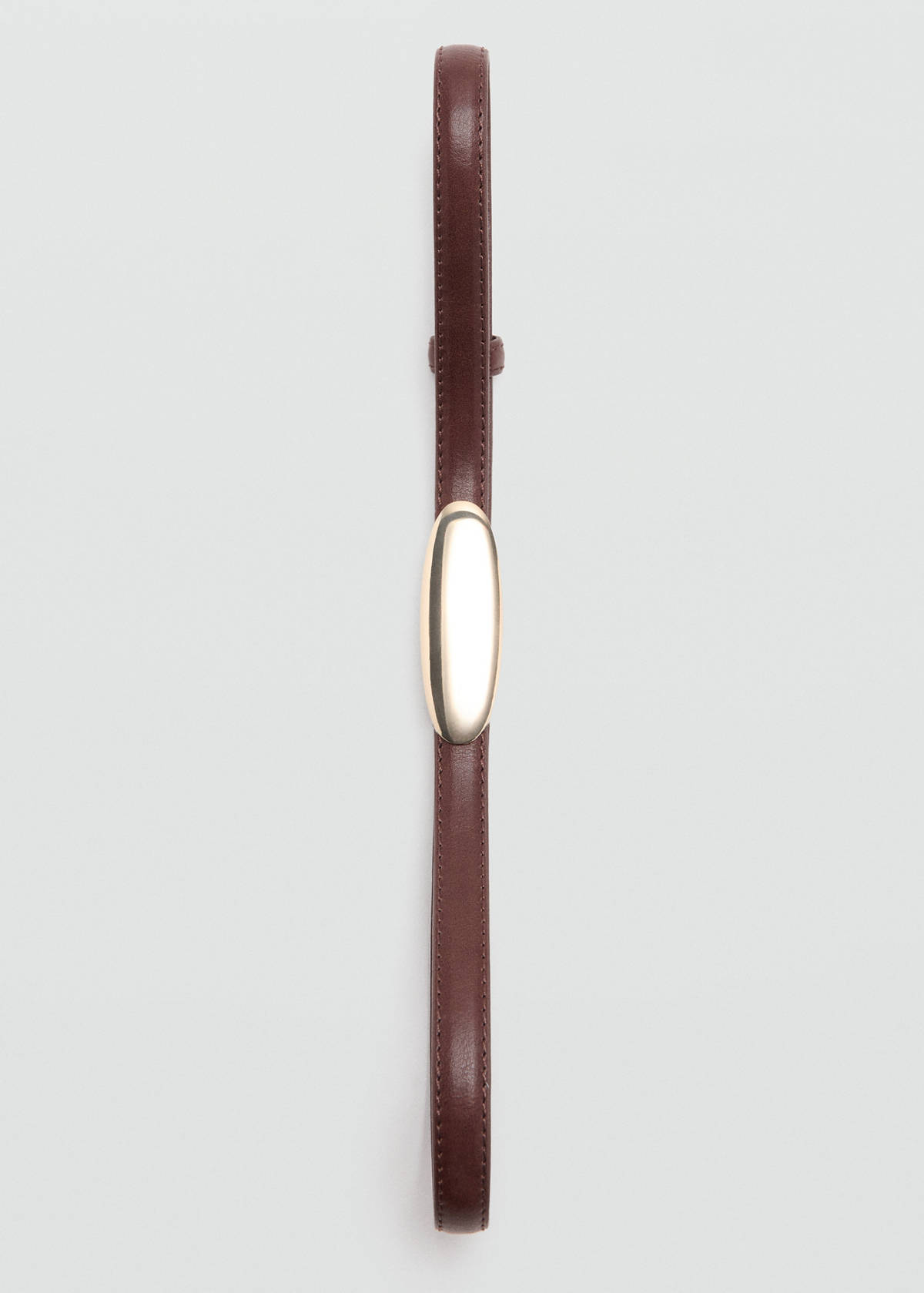 Thin belt with metal detail — Burgundy