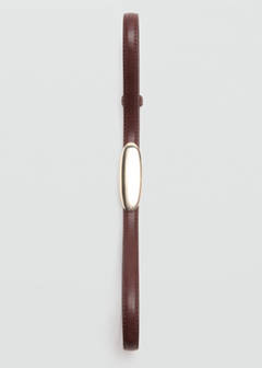 Thin belt with metal detail — Burgundy 5