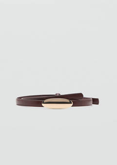 Thin belt with metal detail — Burgundy 2