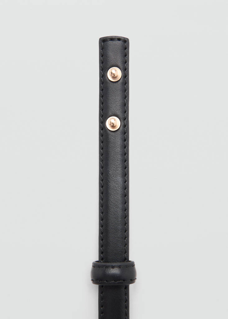 Thin belt with metal detail — Black