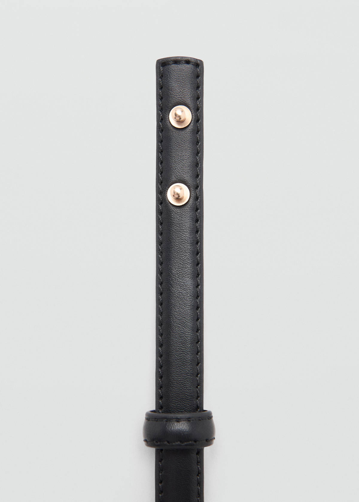 Thin belt with metal detail — Black