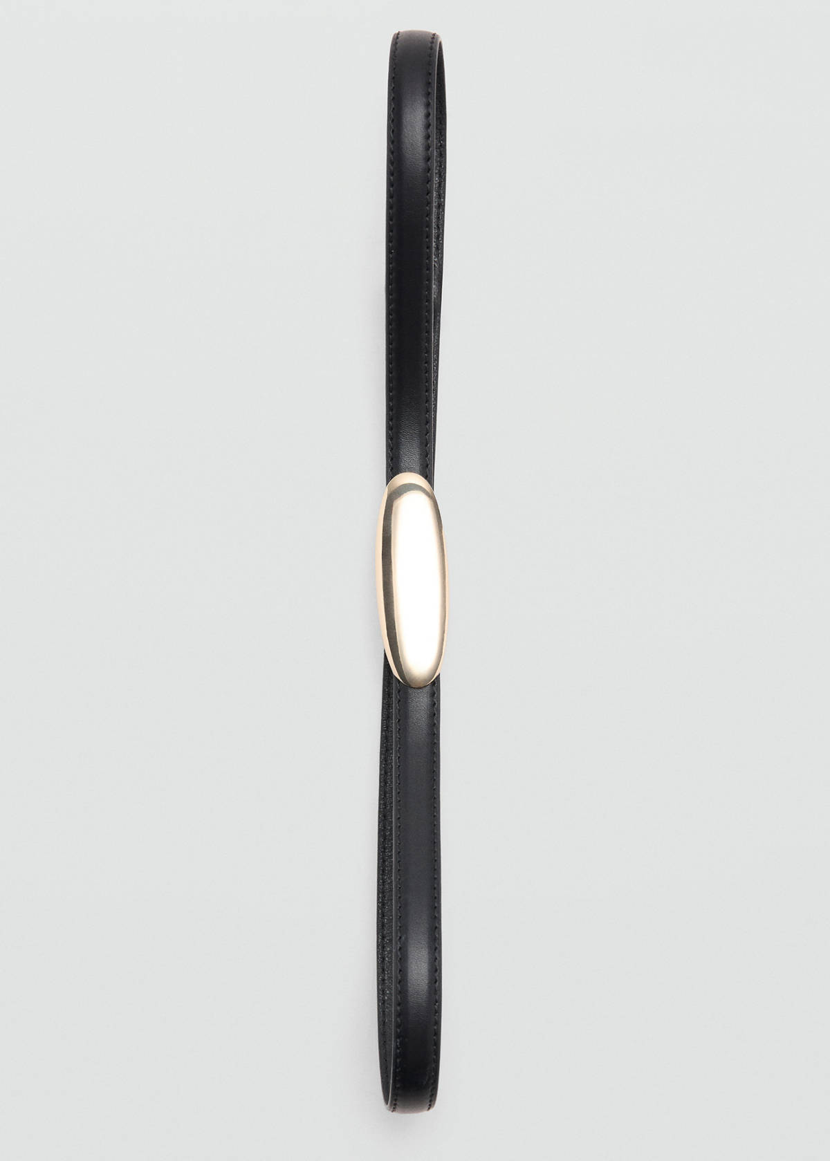 Thin belt with metal detail — Black