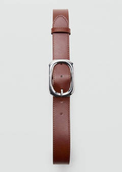 Oval buckle belt — Brown 4