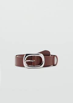 Oval buckle belt — Brown 1