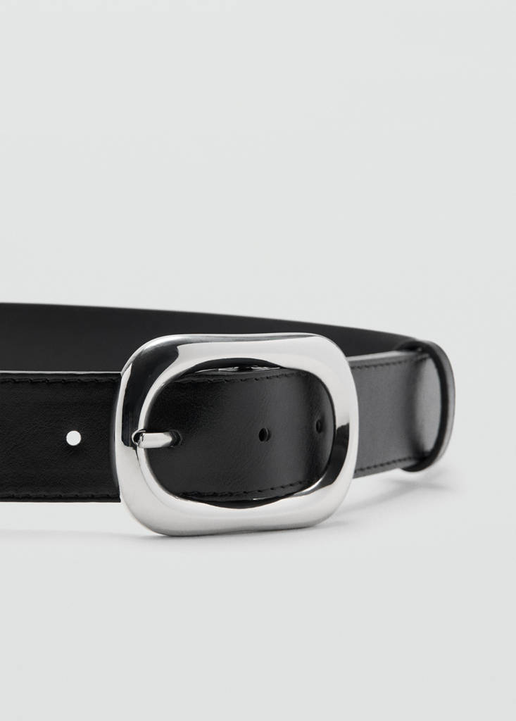 Oval buckle belt — Black