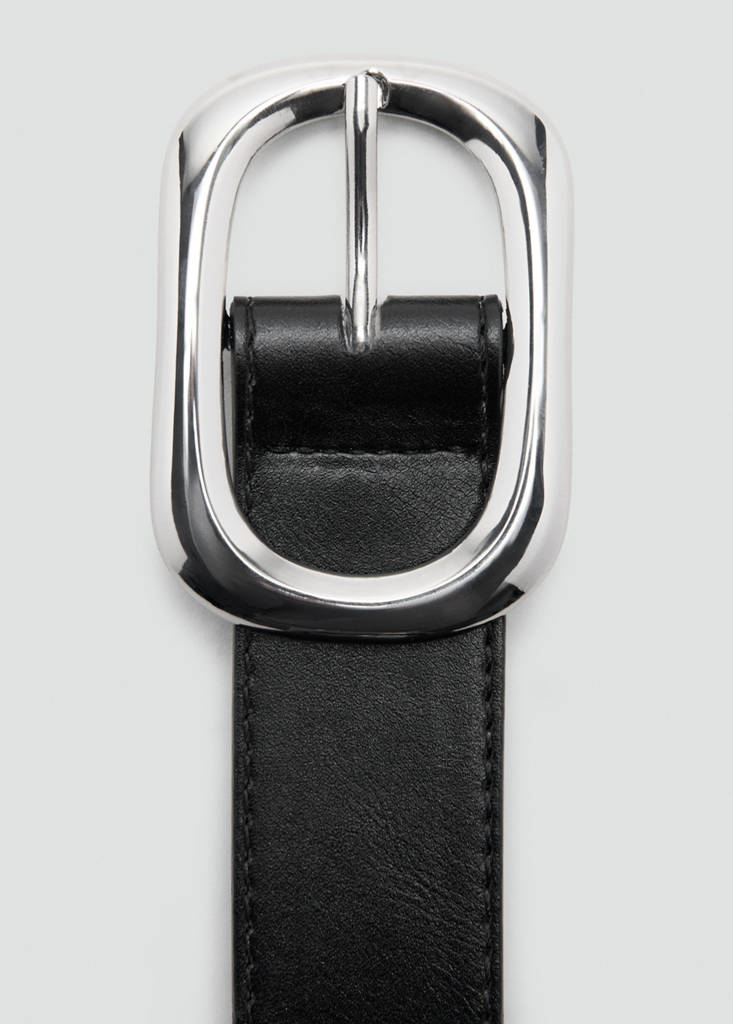 Oval buckle belt — Black